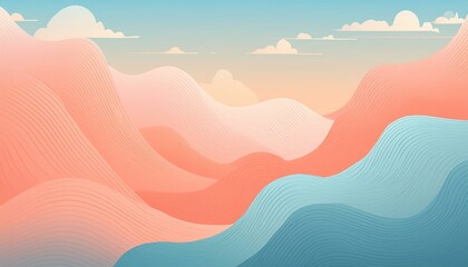 Pastel peach, coral, and sky blue abstract spring background harmonious and calming blend