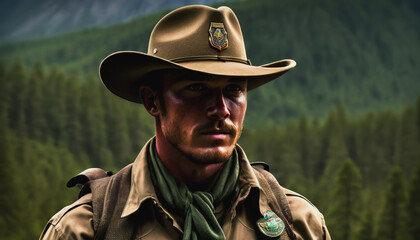 World Ranger Day. July 31st. The concept of the holiday. Ranger in nature