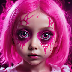 Wall Mural - Little Girl Pink Cultist