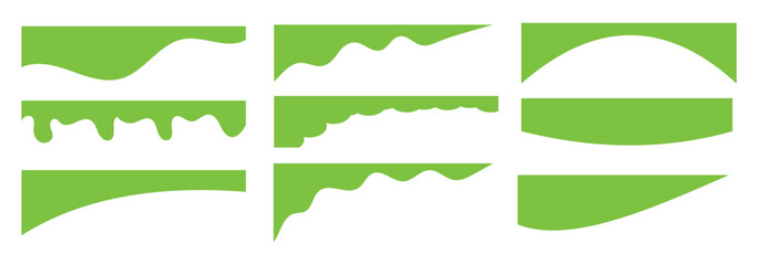 Wall Mural - set of abstract design separator header and border for website and app. divider shapes top and botto