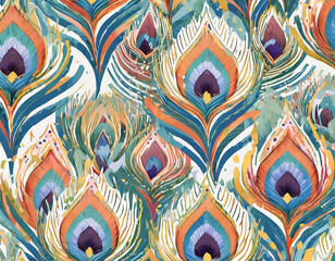 seamless pattern of peacock feather texture