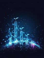 Wall Mural - Abstract background with futuristic technology and digital data communication.technology concept.