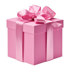Wall Mural - pink gift box isolated on transparent background cutout