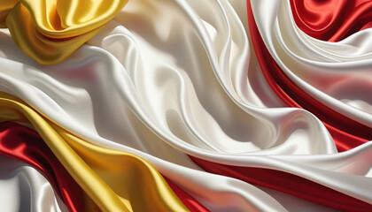 Wall Mural - Smooth flowing white yellow silk