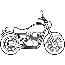 motorcycle outline illustration digital coloring book page line art drawing