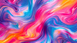 Multicolored wavy abstract liquid paint background.