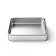 Rectangular tin box with an open lid.  Metal box for various purposes. Isolate on a white back