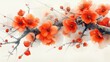 “Blossoming Beauty: A Vivid Display of Orange Flowers on Delicate Branches”