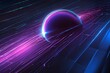 A purple and blue space scene with a large purple object in the middle