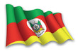 Realistic waving flag of Rio Grande do Sul, state of Brazil