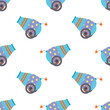 seamless pattern with circus cannon