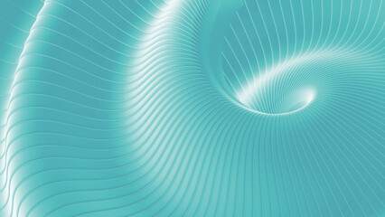 Poster - Blue background stripes 3d wavy pattern, elegant abstract striped pattern, interesting spiral architectural minimal background.