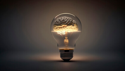 brains in a light bulb. Generative AI,