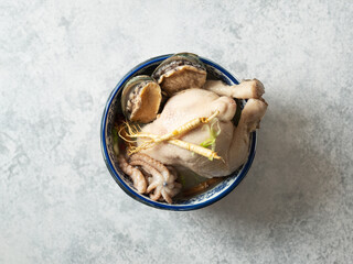 Canvas Print - samgyetang,Ginseng Chicken Soup with Abalones