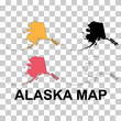 Set of Alaska map, united states of america. Flat concept icon vector illustration