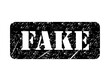 Fake stamp symbol, label sticker sign button, text banner vector illustration