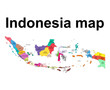 Indonesia detailed map shape, Flat web graphic concept icon symbol vector illustration