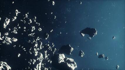 massive field of menacing asteroids in the midst of a galactic haze