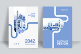 Fototapeta  - City Background Business Book Cover Design Template