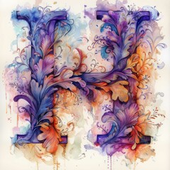 Wall Mural - Harmonious Hues: Artistic Representation of the Letter 