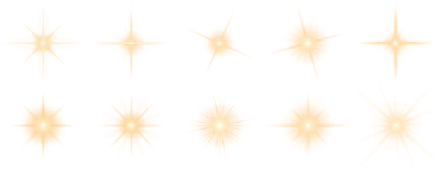 Wall Mural - set of glittering vector particles on transparent background. golden sparkling lights. christmas hol