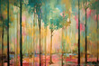 © Niko - hopeful forest nestled in farmhouse, abstract landscape art, painting background, wallpaper
