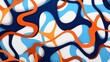 Blue and Orange Abstract Background With Wavy Lines