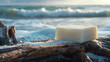 Natural Sea Salt Soap Bar on Driftwood by the Ocean