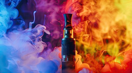 Wall Mural - colored smoke electronic cigarette close-up