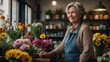 © Yauhen - Happy mature woman standing in her flower shop, Plan life insurance of happy retirement.