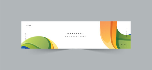 Wall Mural - Modern abstract shapes background linkedin banner template