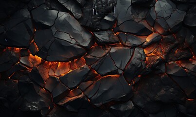 Wall Mural - abstract background of extinct lava with red gaps.