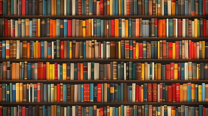 Wall Mural - Amazing Library background full of multicolored books