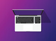Laptop icon in flat style. Computer vector illustration on isolated background. Workspace sign business concept.