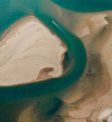 Wall Mural - Aerial Drone view of Noosa River, Byron Gold Coast Sunshine Coast, Australia.