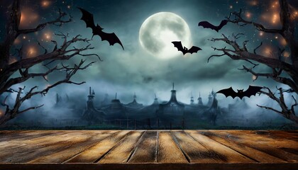 Wall Mural - halloween background with bats