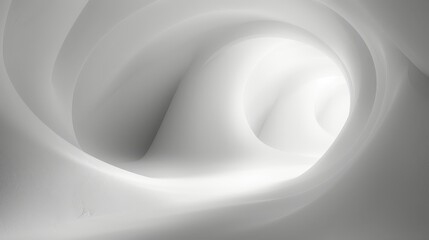 Wall Mural -   A monochrome image of a swirl against a plain, white wall with a black-and-white background