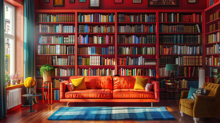 Wall Mural - Magnificent library bookshelves wall