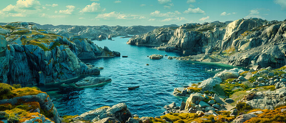 Wall Mural - Idyllic Mediterranean Bay: Turquoise Waters and Rocky Cliffs Near Marseille, France