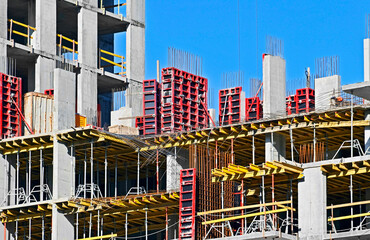 Construction site with formwork