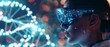 © JK_kyoto - A scientist analyzes DNA structures on an advanced virtual reality platform, Sharpen close up hitech concept with blur background