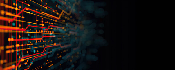 Digital backdround ideal for technological operations, neural networks, AI, data transmission and encryption, digital archives, audio and visual representations, scientific research