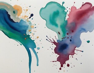 Wall Mural - Watercolor stain on white background isolated