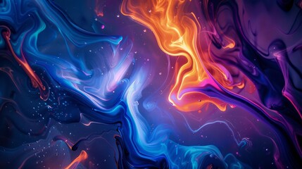 Aufkleber - This eye-catching image features a dynamic and colorful liquid flow with a smooth, abstract design that draws in the viewer's eye