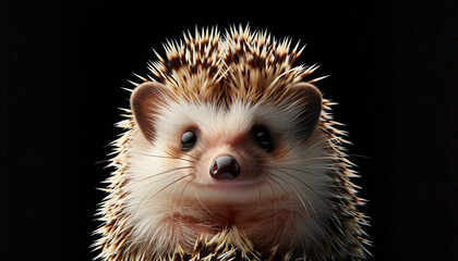 a hedgehog in a portrait style