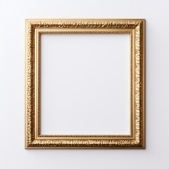 Luxurious gold photo frame with elaborate baroque patterns for sophisticated decor.