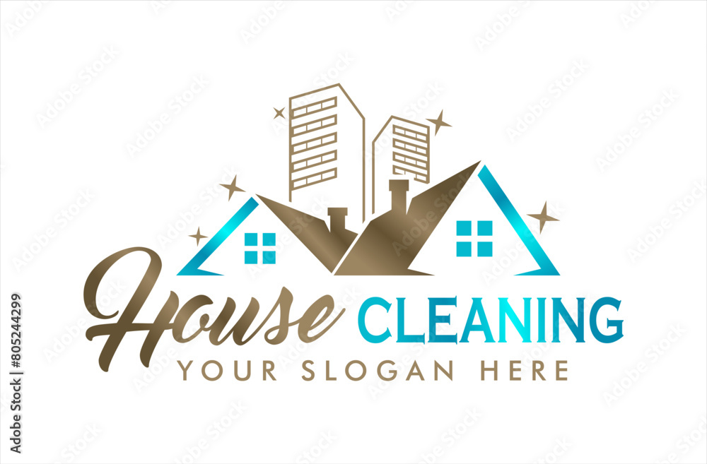 house cleaning service vector graphic business logo design template ...