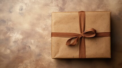 Canvas Print - earthy brown gift box