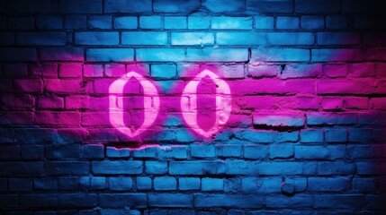 Sticker - sign pink and blue neon