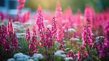 Canvas Print - wild pink and teal flowers